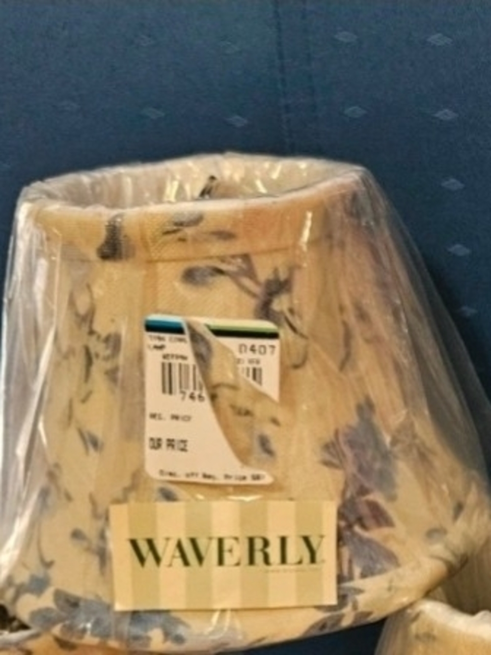 Waverly Cream Bath Accessory with Blue Floral Print